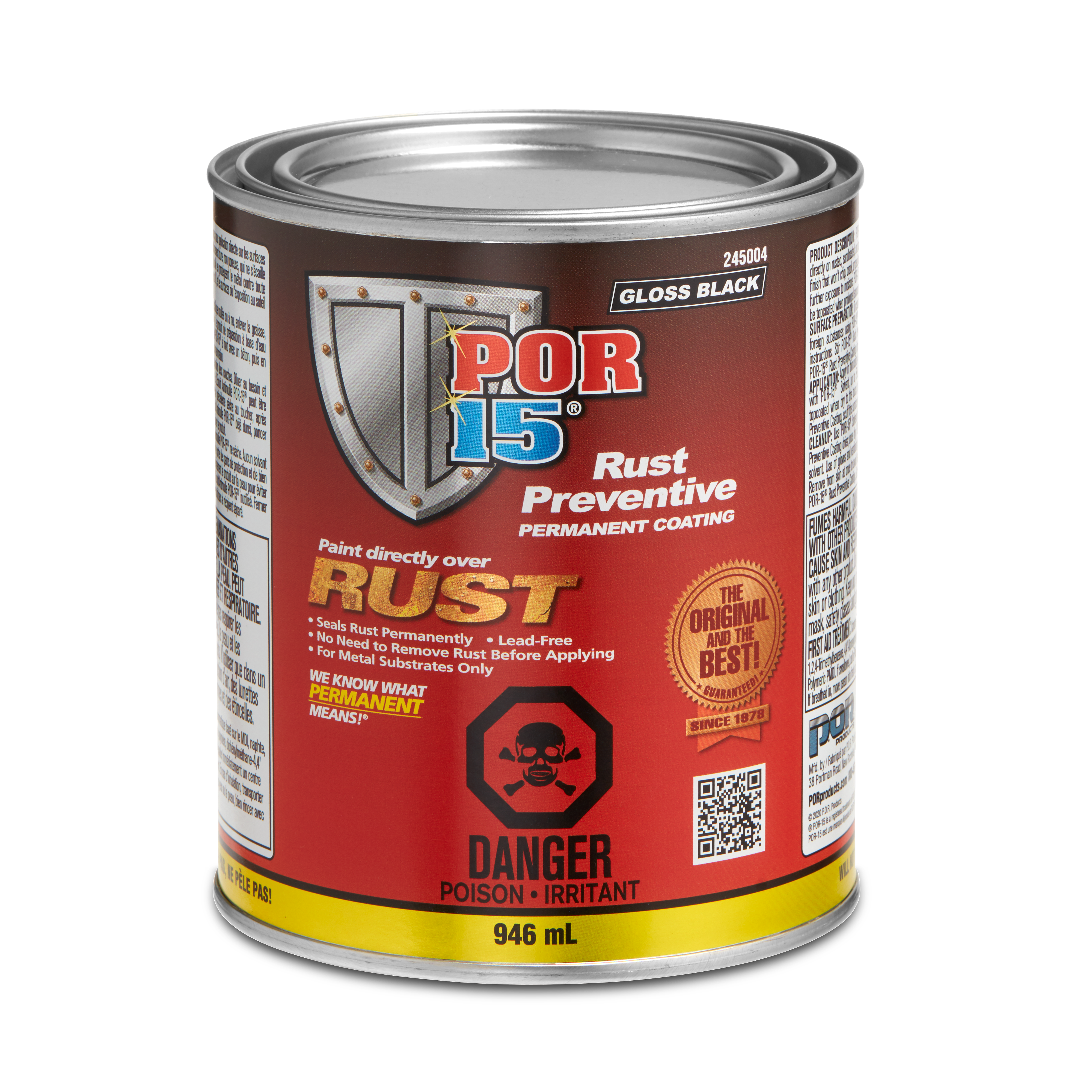 POR-15®, antirouille, noir brillant, 946 ml